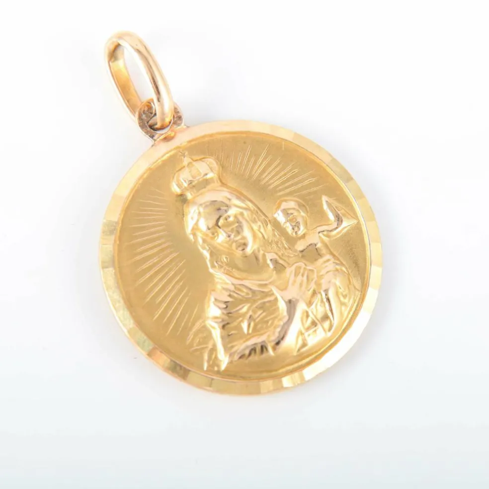 Pendentif médaille religieuse deux sens or jaune
