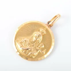 Pendentif médaille religieuse deux sens or jaune