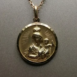 Pendentif médaille religieuse deux sens or jaune