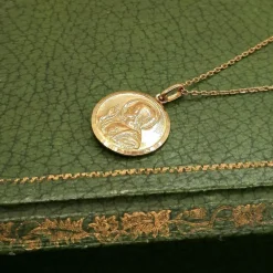 Pendentif médaille religieuse deux sens or jaune