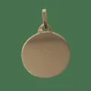 Pendentif médaille rond en or jaune à graver
