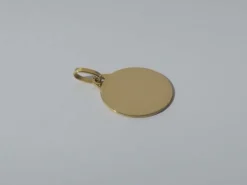 Pendentif médaille rond en or jaune à graver
