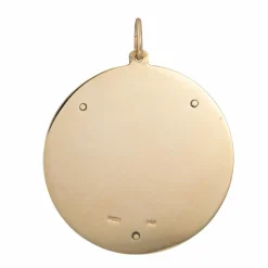 Pendentif médaillon chat siamois vintage des années 60 en or jaune 14 carats