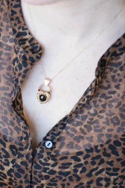 Pendentif médaillon cœur or et grenats