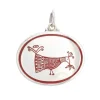 Pendentif médaillon oiseau Gianmaria Buccellati en argent sterling émail rouge Estate