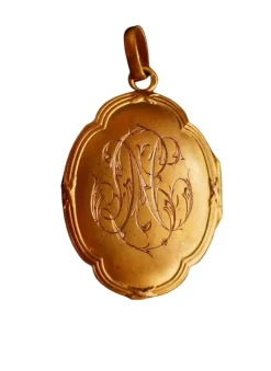 Pendentif médaillon Porte photo, Diamant Taille Rose Et Perles