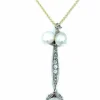 Pendentif 19ème, or, perles fines et diamants