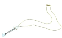 Pendentif 19ème, or, perles fines et diamants