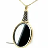 PENDENTIF MIROIR TORSADE OR JAUNE