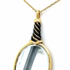 PENDENTIF MIROIR TORSADE OR JAUNE