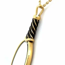 PENDENTIF MIROIR TORSADE OR JAUNE