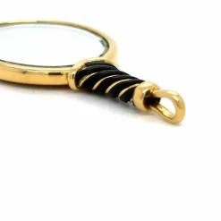 PENDENTIF MIROIR TORSADE OR JAUNE