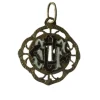 Pendentif monogramme ajouré émail or