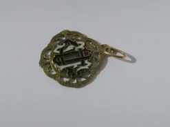 Pendentif monogramme ajouré émail or