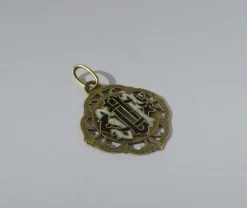 Pendentif monogramme ajouré émail or