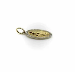 Pendentif Mère de Dieu en or jaune 18 carats et platine de style édouardien