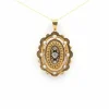 Pendentif Napoléon III en or jaune serti de perles et de diamants