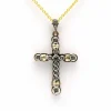 Pendentif Napoléon III or jaune et argent, saphir et diamants