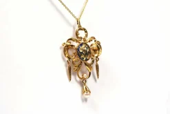 Pendentif Napoléon III or jaune émail