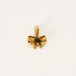 Pendentif noeud papillon or jaune saphir