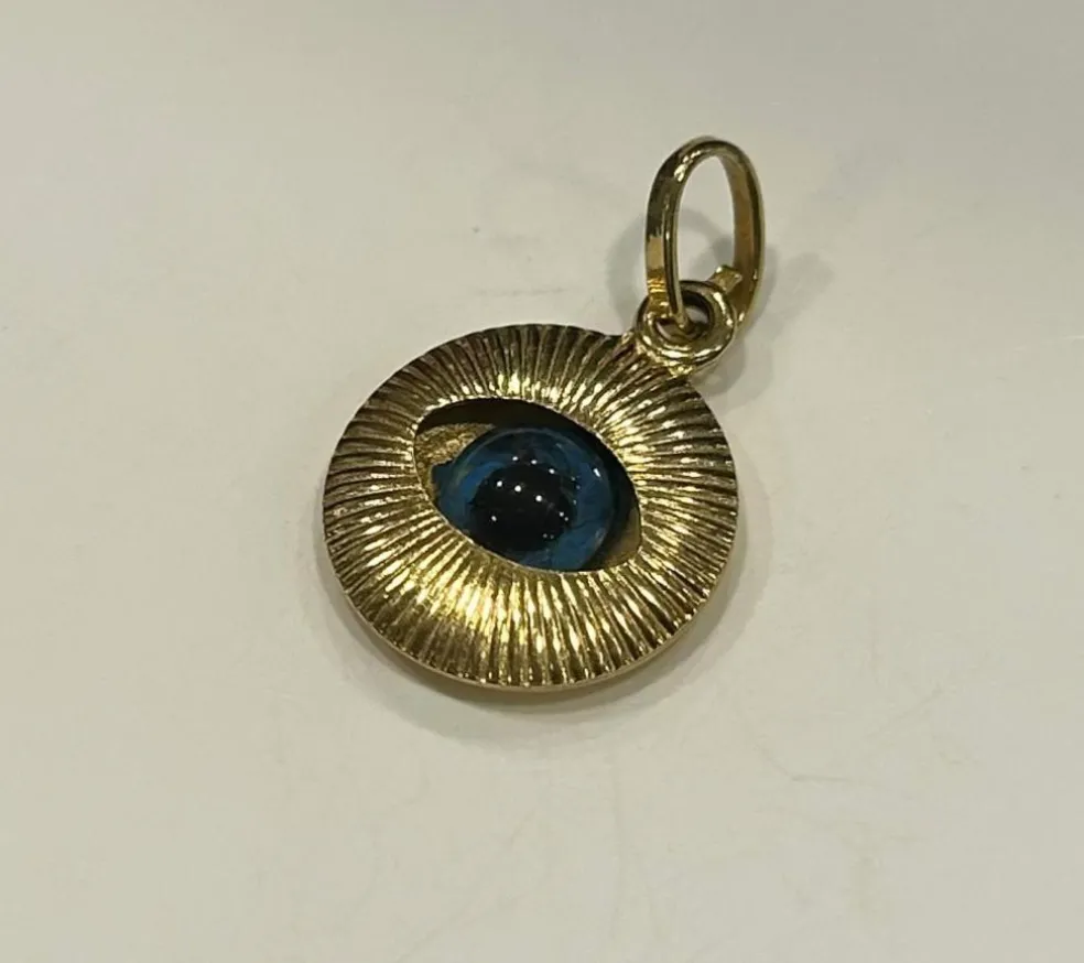 Pendentif Oeil or jaune