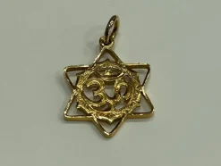 Pendentif ohm om mantra yoga étoile de David