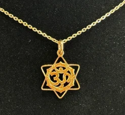 Pendentif ohm om mantra yoga étoile de David