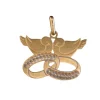 Pendentif oiseaux en Or jaune & blanc