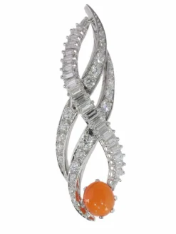 Pendentif opale et diamants