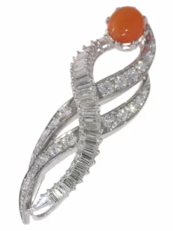 Pendentif opale et diamants