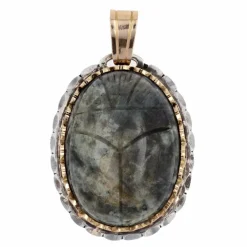 Pendentif or argent scarabée labradorite