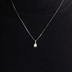 Pendentif or blanc 18 carats diamants