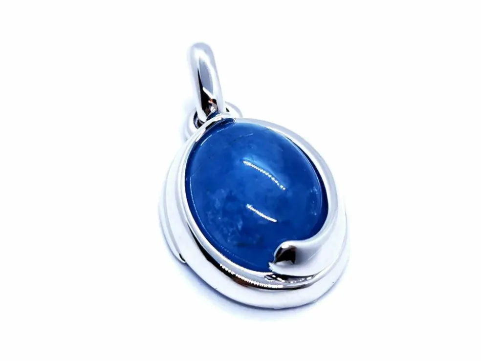 Pendentif Or blanc Agate