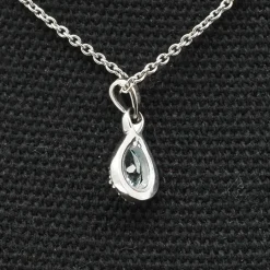Pendentif or blanc aigue marine diamant
