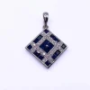 Pendentif Or Blanc Diamants Topaze