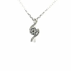 Pendentif Or Blanc Diamants