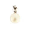 Pendentif or blanc diamant et perle