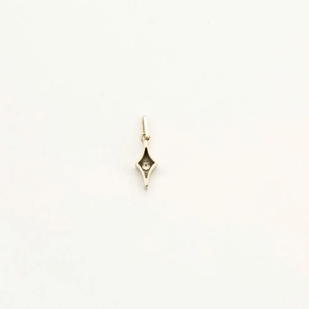 Pendentif or blanc diamant