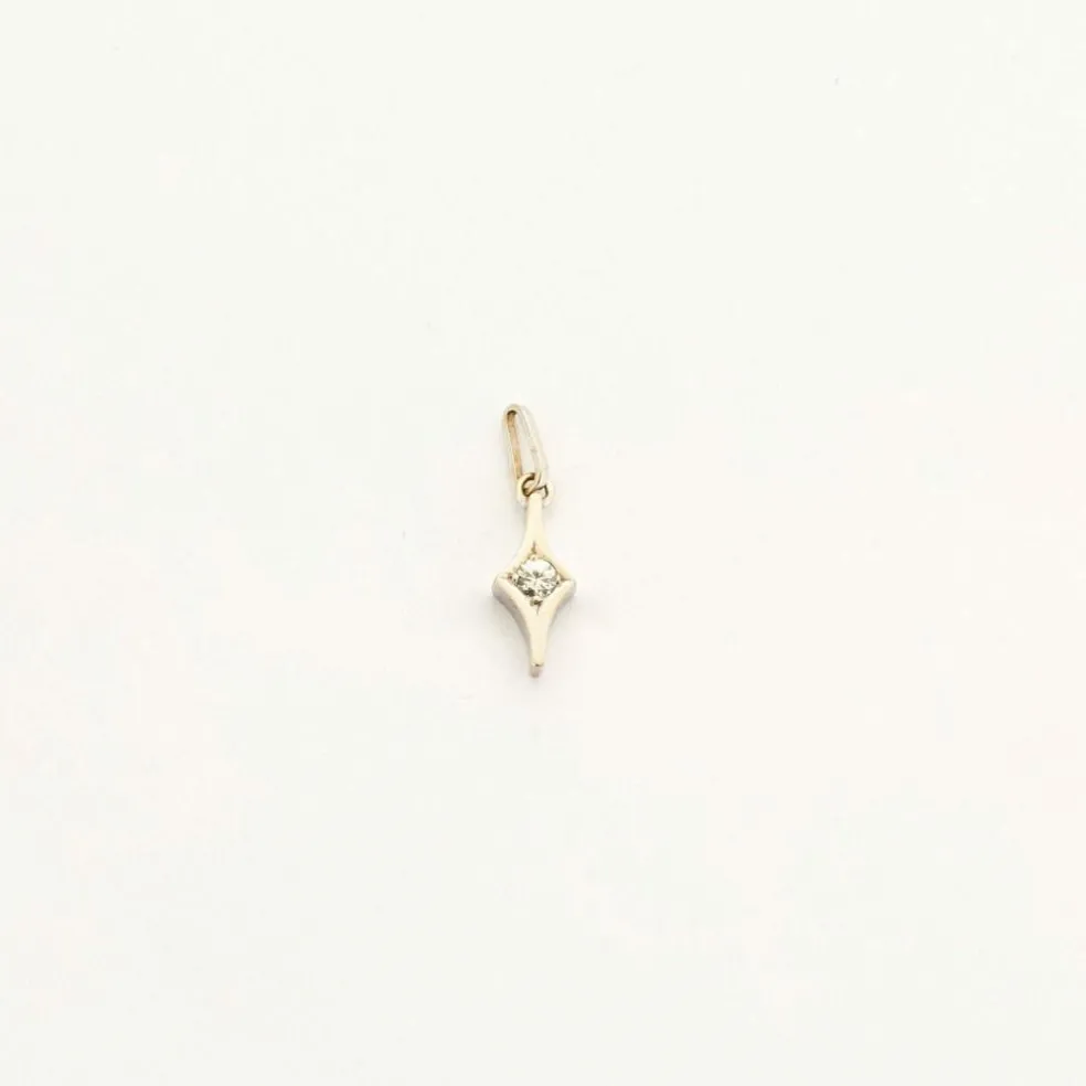 Pendentif or blanc diamant