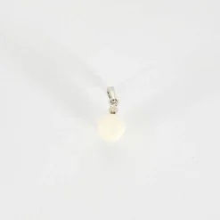 Pendentif or blanc diamant et perle