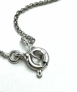 Pendentif or blanc diamants, saphirs