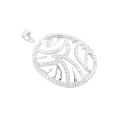 Pendentif or blanc et diamants