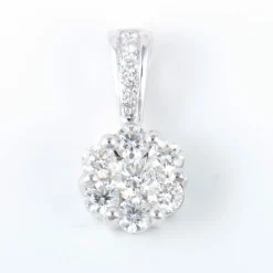 Pendentif or blanc et diamants