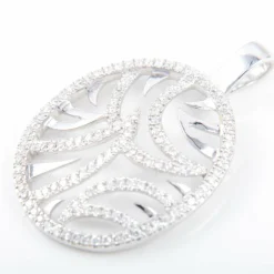 Pendentif or blanc et diamants