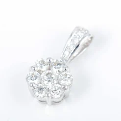 Pendentif or blanc et diamants