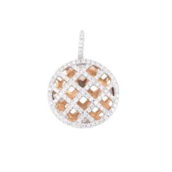 Pendentif or blanc et jaune Diamants