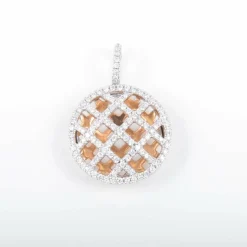 Pendentif or blanc et jaune Diamants