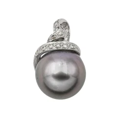 Pendentif Or blanc Perle de tahiti