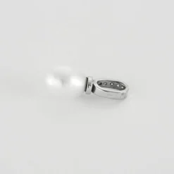 Pendentif or blanc Perle et diamants