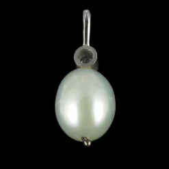Pendentif Or blanc, Perle et Diamant